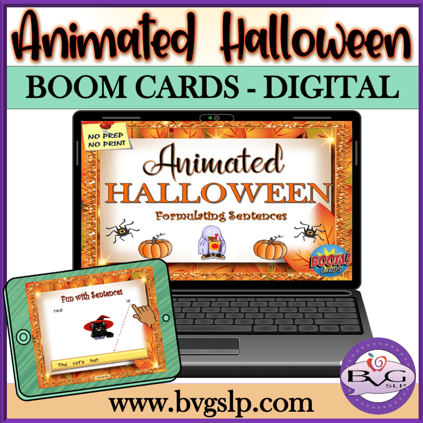 Animated Halloween Fun with Language BOOM CARDS