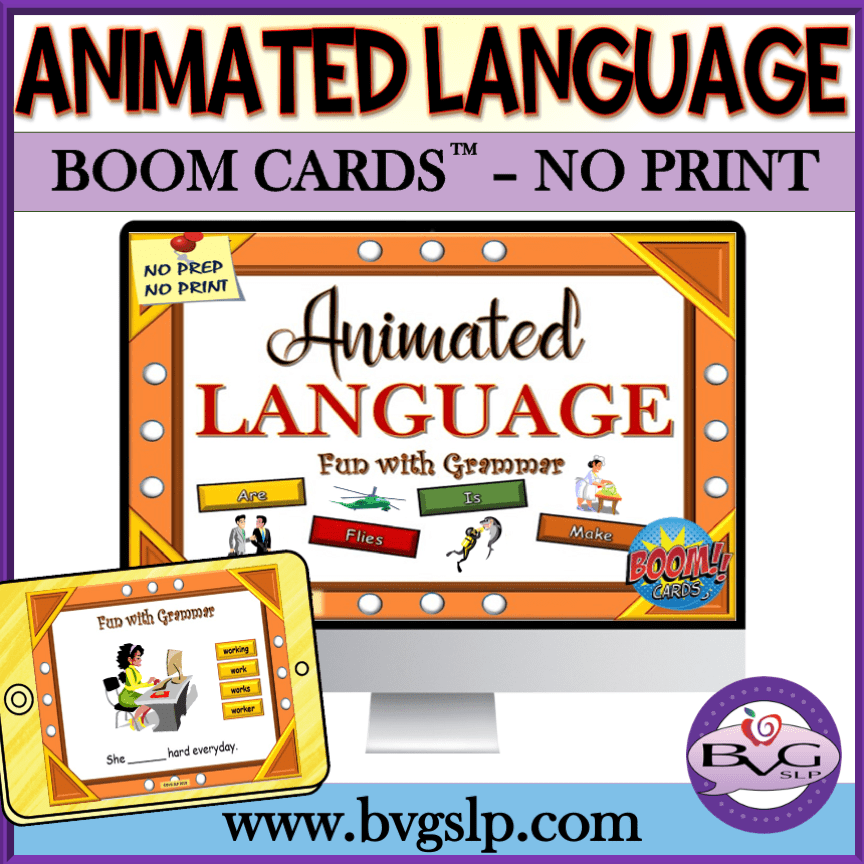 Animated Language Fun with Grammar BOOM CARDS