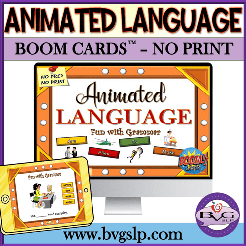 Animated Language Fun with Grammar BOOM CARDS