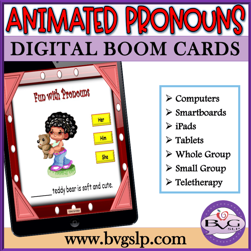 Animated Vocabulary Pronouns Boom Cards