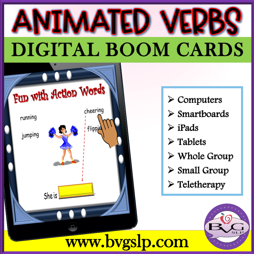 Animated Vocabulary VERBS Boom Cards
