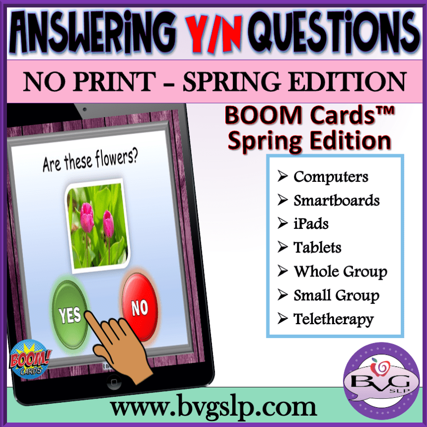 Answering Yes No SPRING Boom Cards