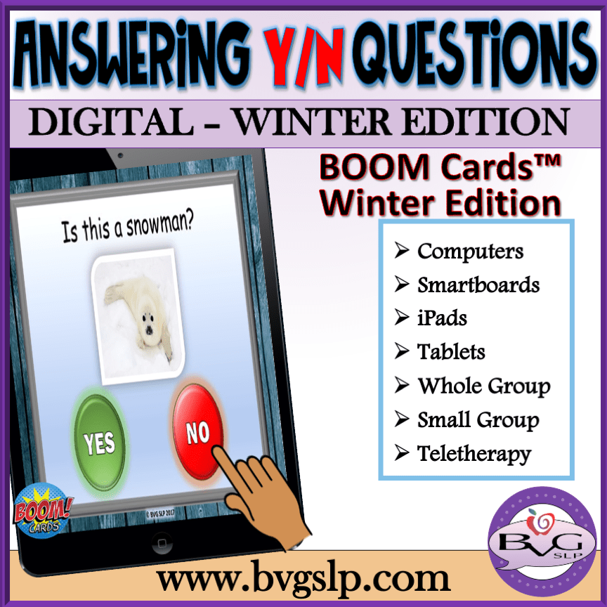 Answering Yes No WINTER Boom Cards