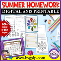 Summer Speech and Language Homework Packets