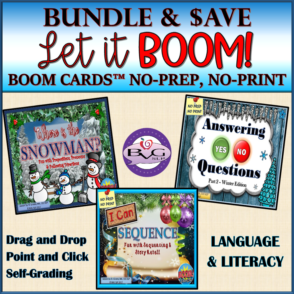 BVG SLP Language and Literacy BOOM CARDS BUNDLE