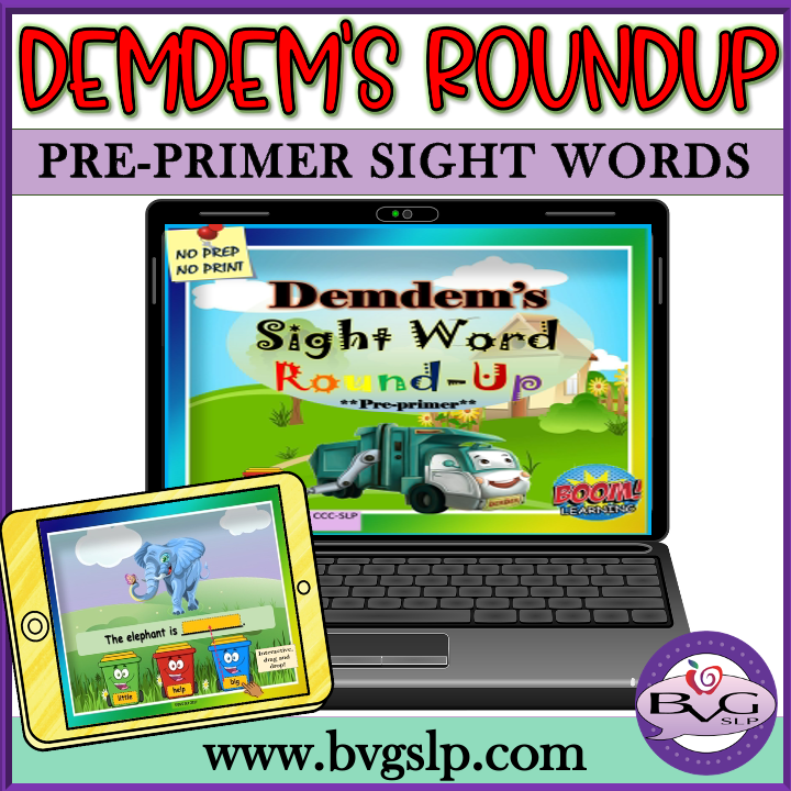 Demdems Sight Word Pre Primer BOOM Cards