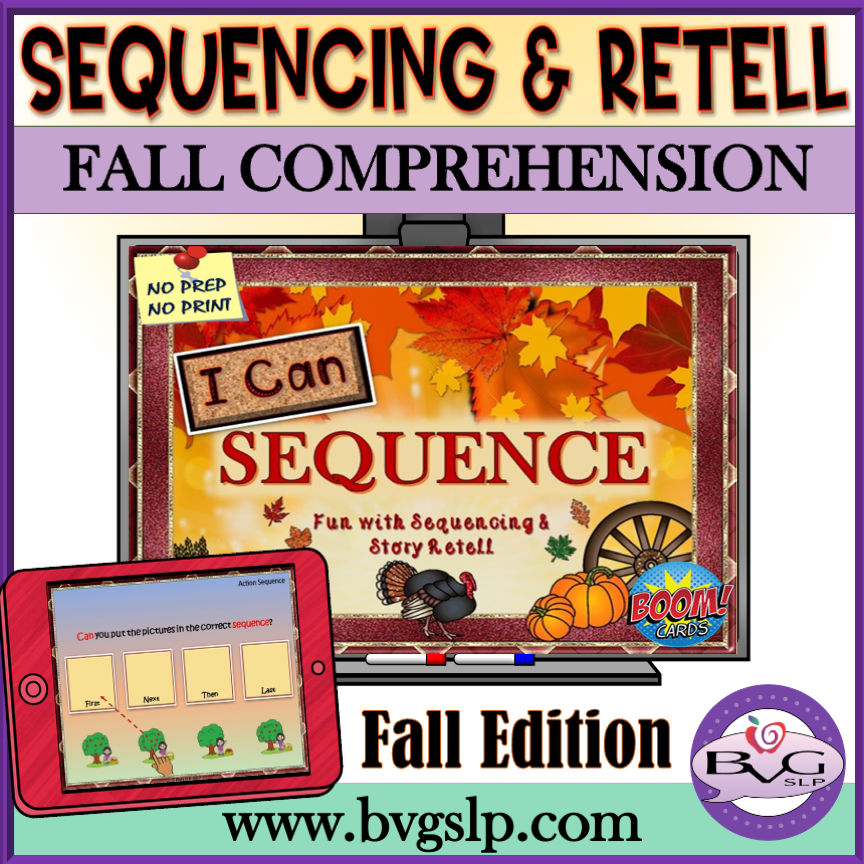 FALL Sequencing and Story Retell BOOM CARDS