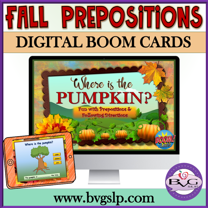 Fall Prepositions & Following Directions - BOOM CARDS