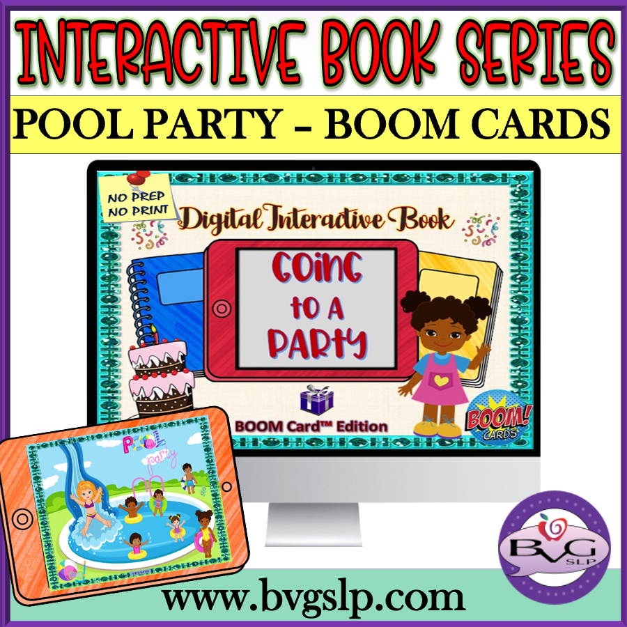 Interactive Book Pool Party Boom Cards