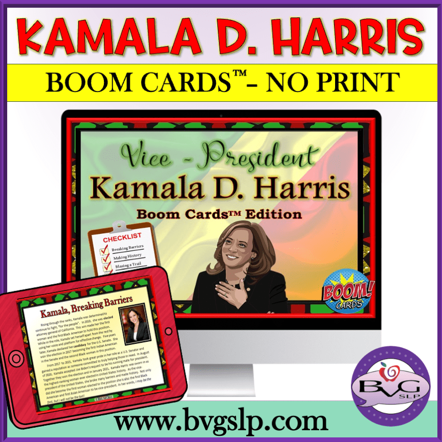 Kamala Harris Comprehension Boom Cards