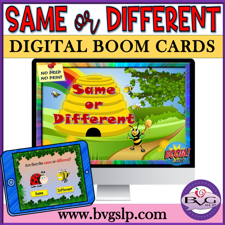 Digital Same or Different Boom Cards