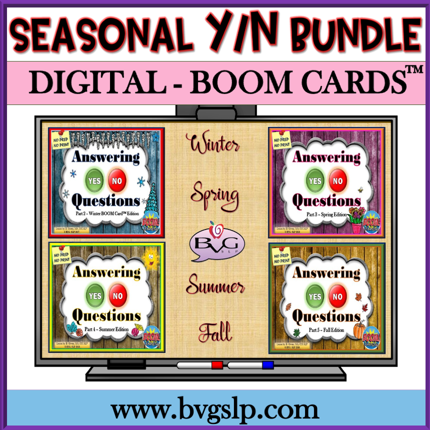Digital Seasonal Yes No BOOM CARDS BUNDLE