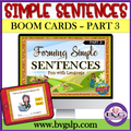 Simple Sentences PART 3 BOOM CARDS