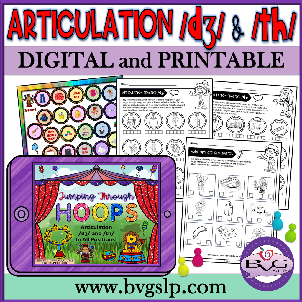 J and TH Jumping Through Hoops articulation resource
