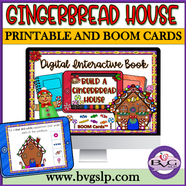 Build a Gingerbread House - BOOM CARDS and PRINTABLE