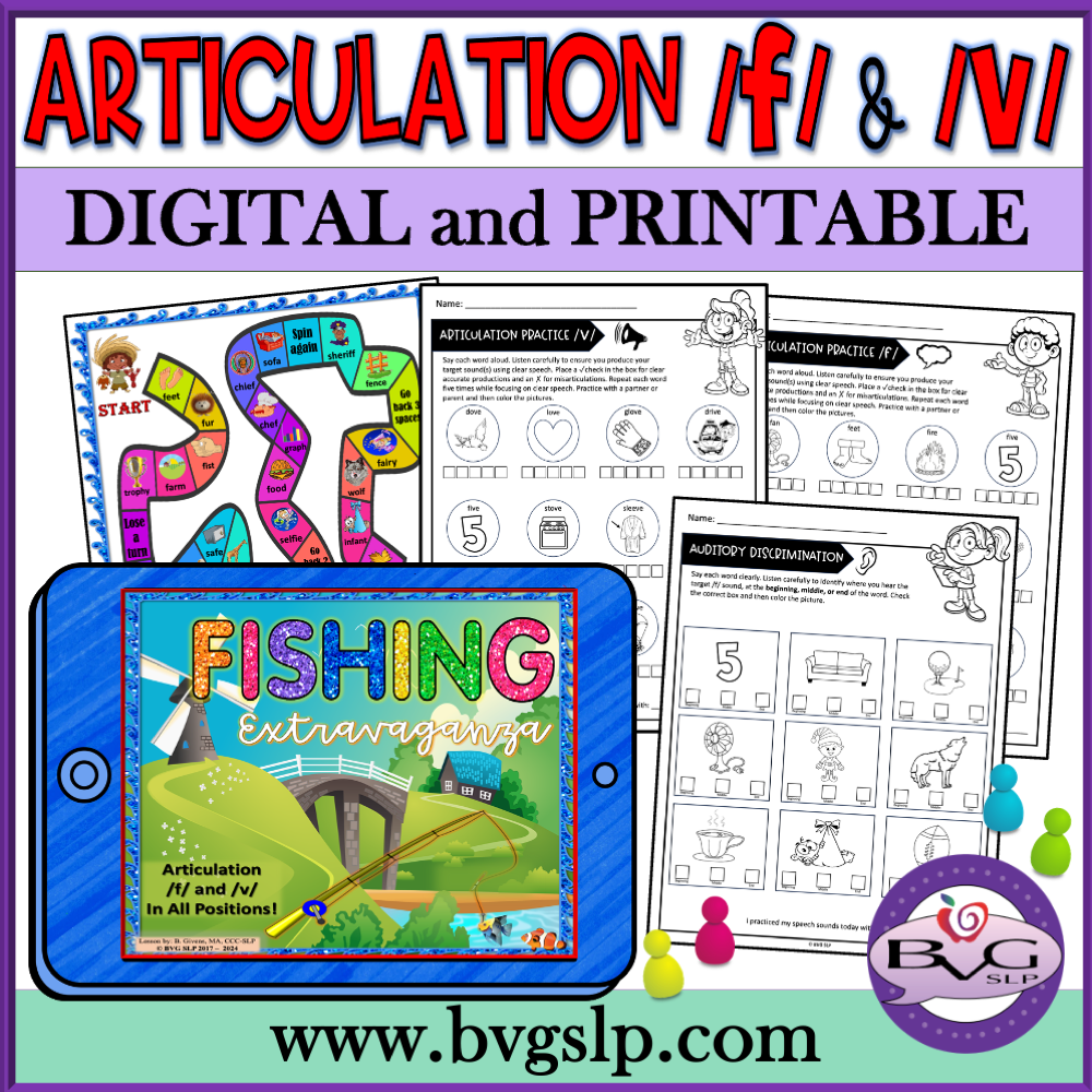 F and V articulation activities in the MEGA bundle