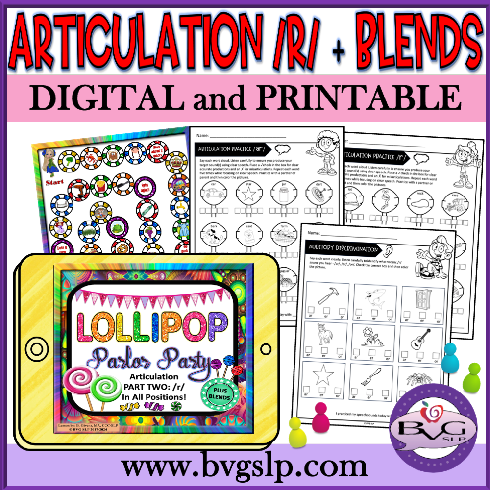 Articulation R and R Blends Speech Therapy