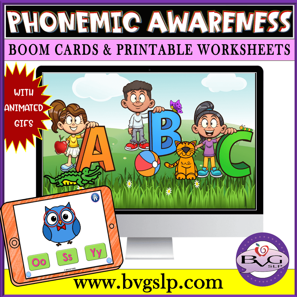 Phonemic Awareness BOOM CARDS and Worksheets