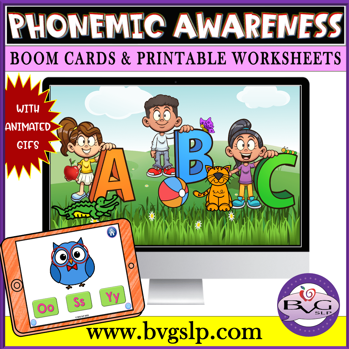 Phonemic Awareness BOOM CARDS and Worksheets