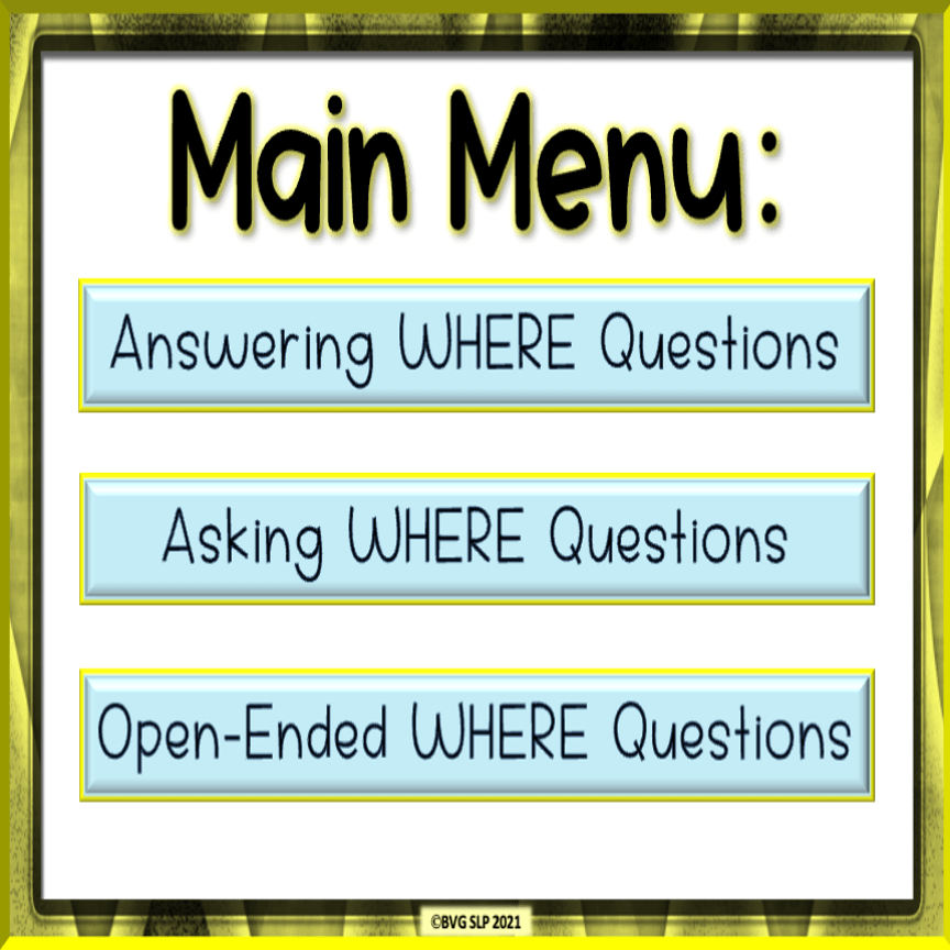 Preview of Animated WHERE Questions for Google Slides
