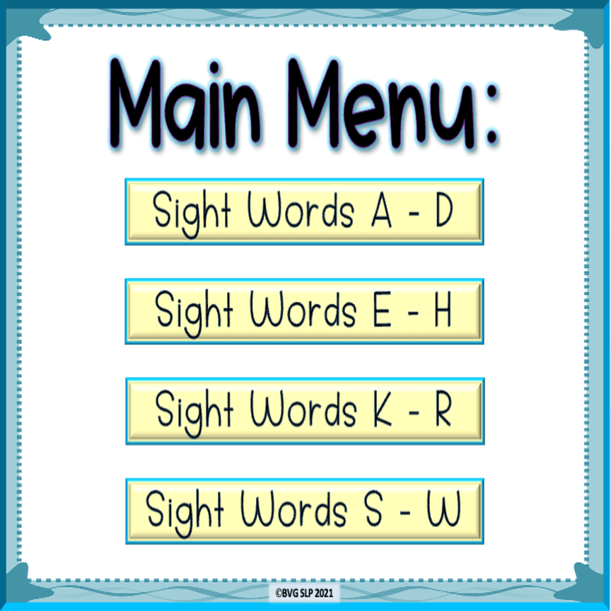 Preview of Sight Words Dolch Nouns Boom Cards Level 1