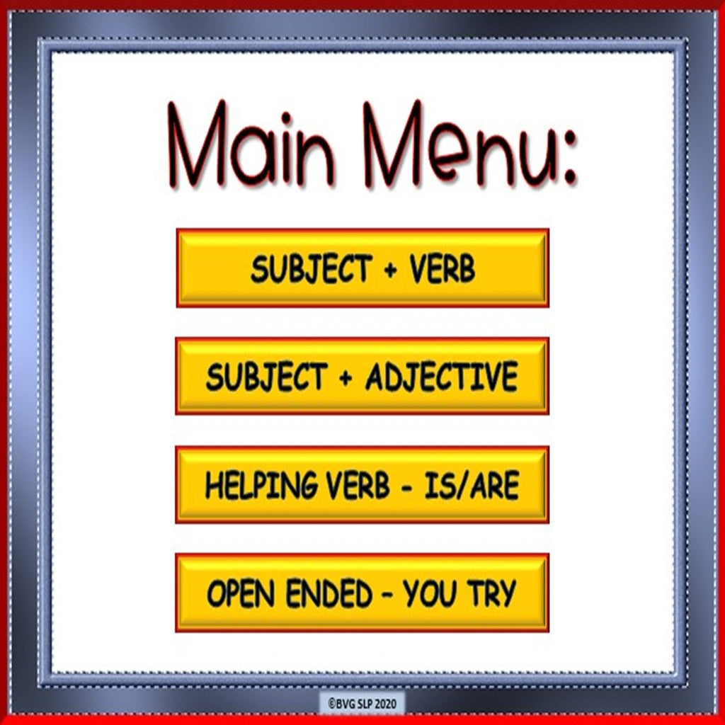 Preview of Forming Simple Sentences PART 1 Boom Cards