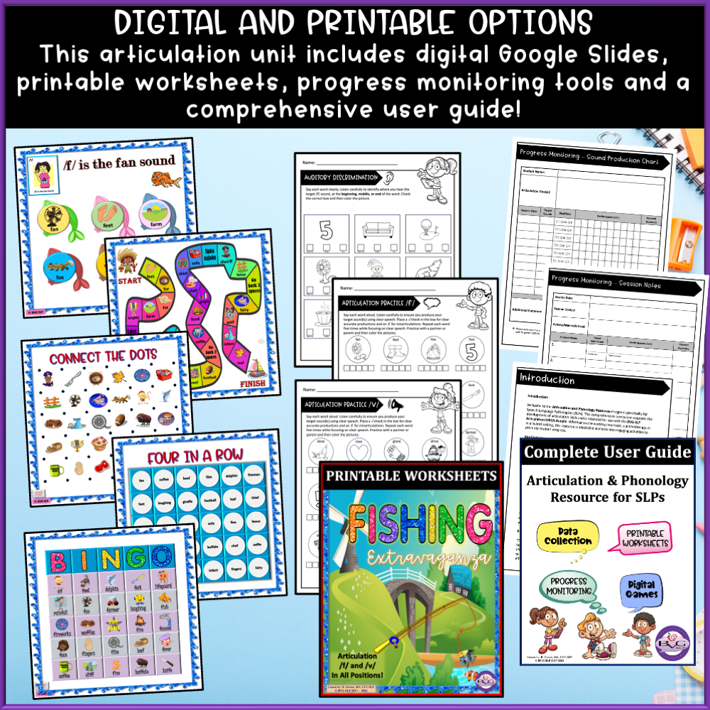 Preview of Articulation F and V - Speech Therapy Activities