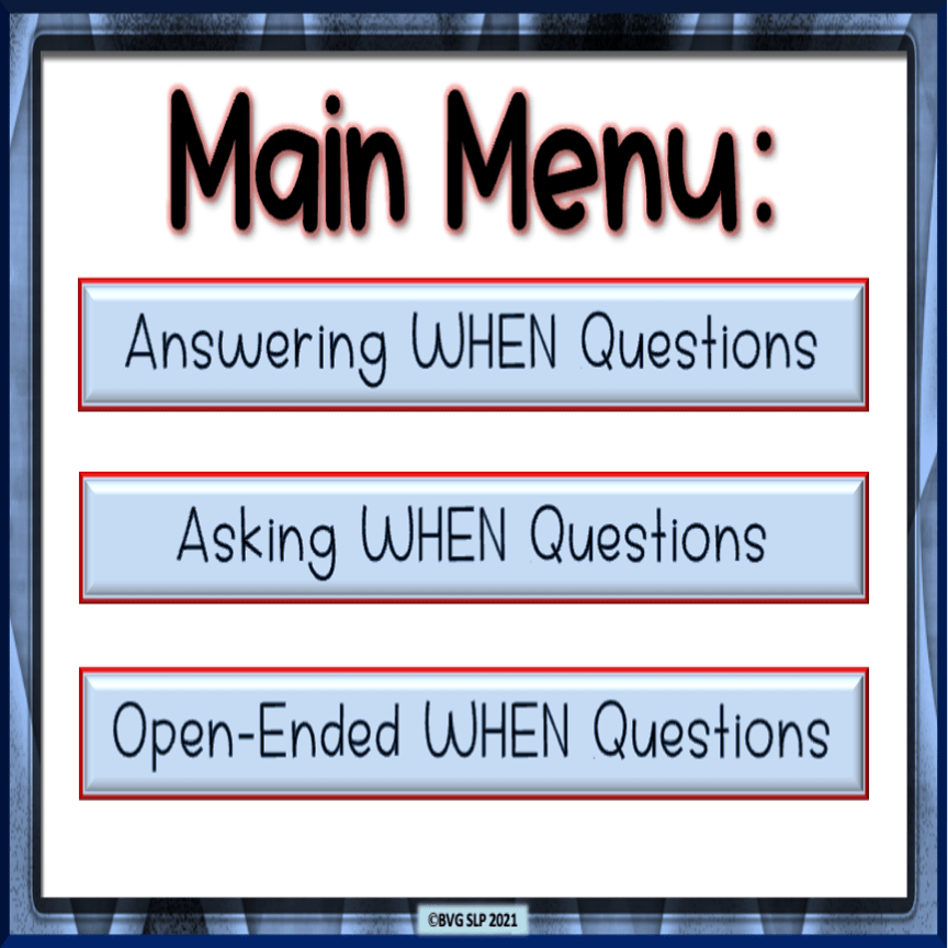 Preview of Animated WHEN Questions for Google Slides
