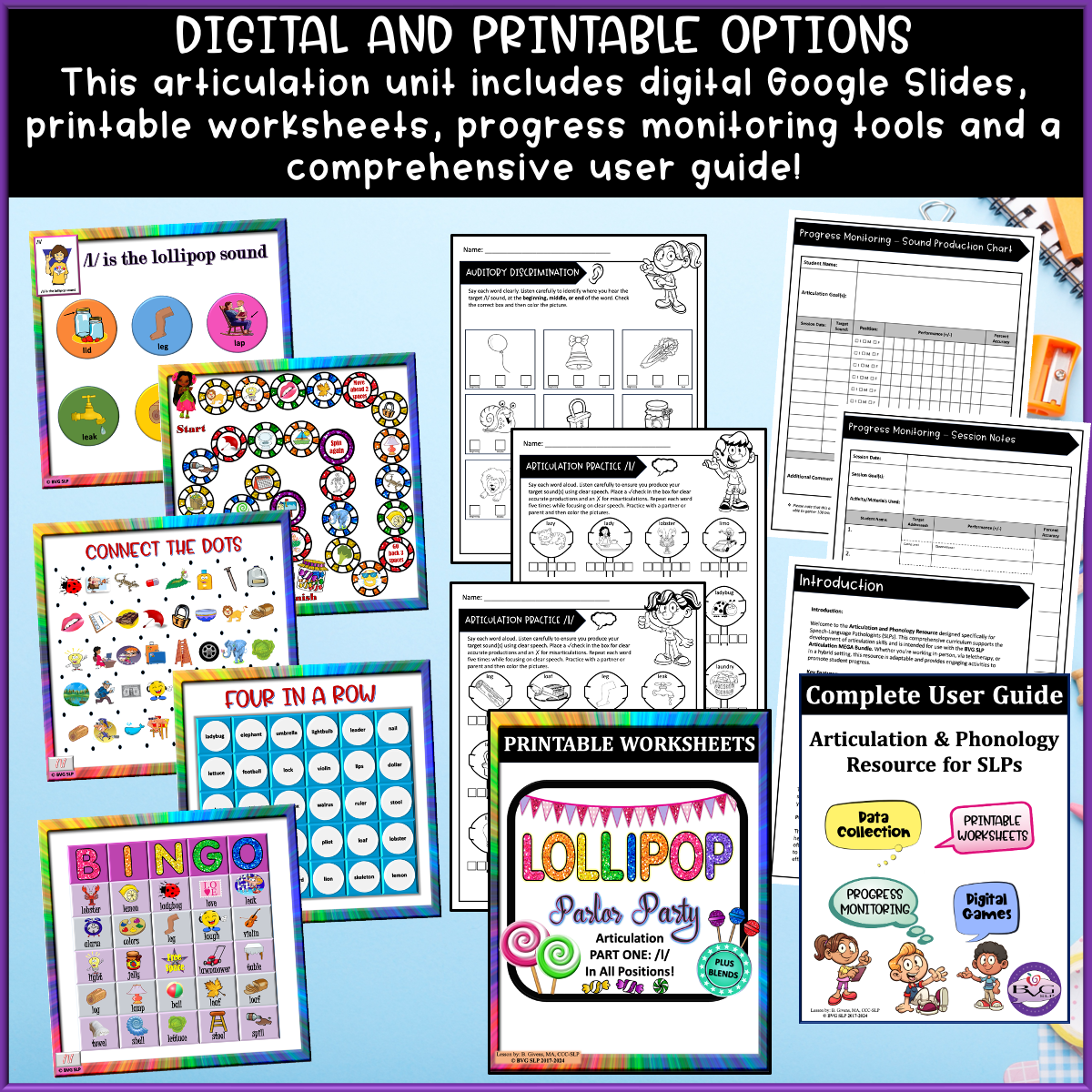 Articulation /l/ and /l/ Blends speech therapy activity