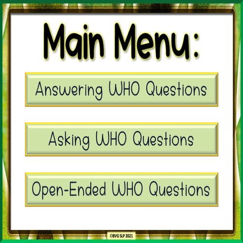 Preview of Animated WHO Questions for Google Slides