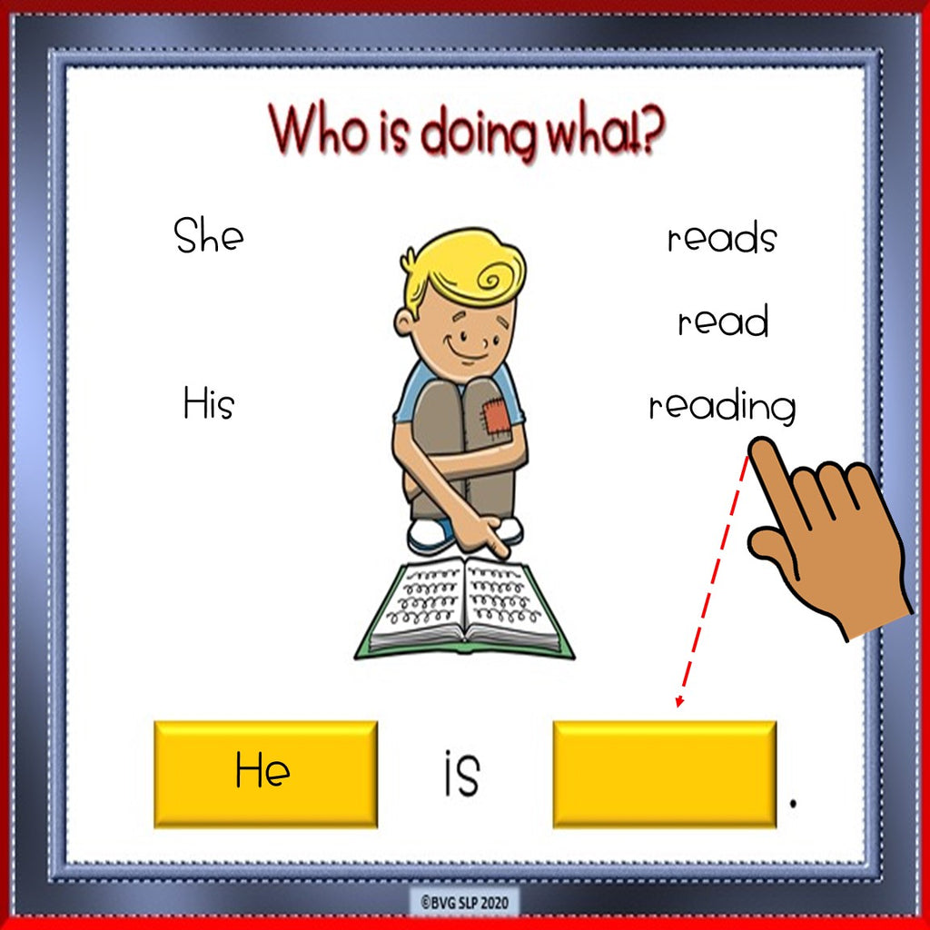 Additional preview of Forming Simple Sentences PART 1 Boom Cards