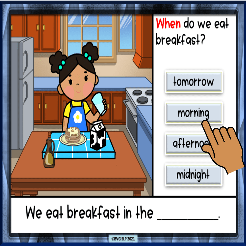 Additional preview of Animated WHEN Questions for Google Slides