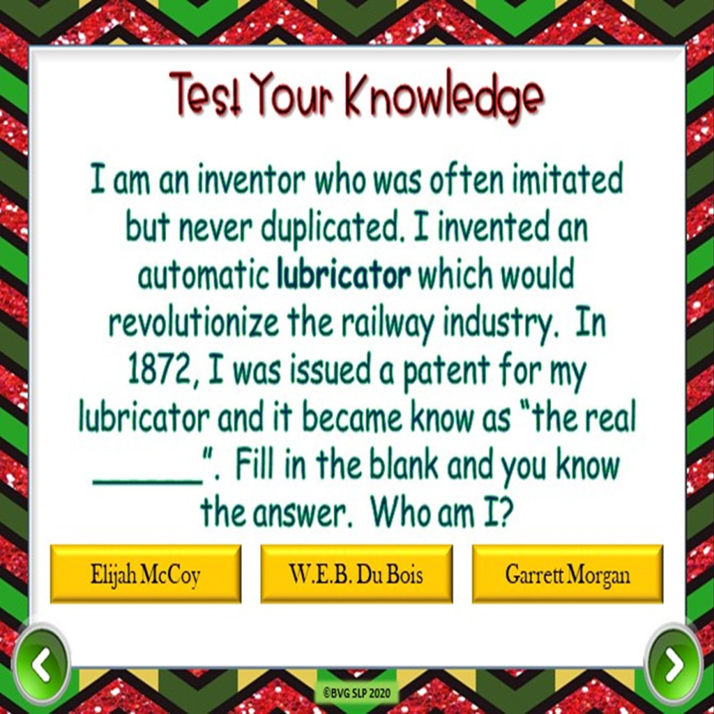 Black History Unit - comprehension questions