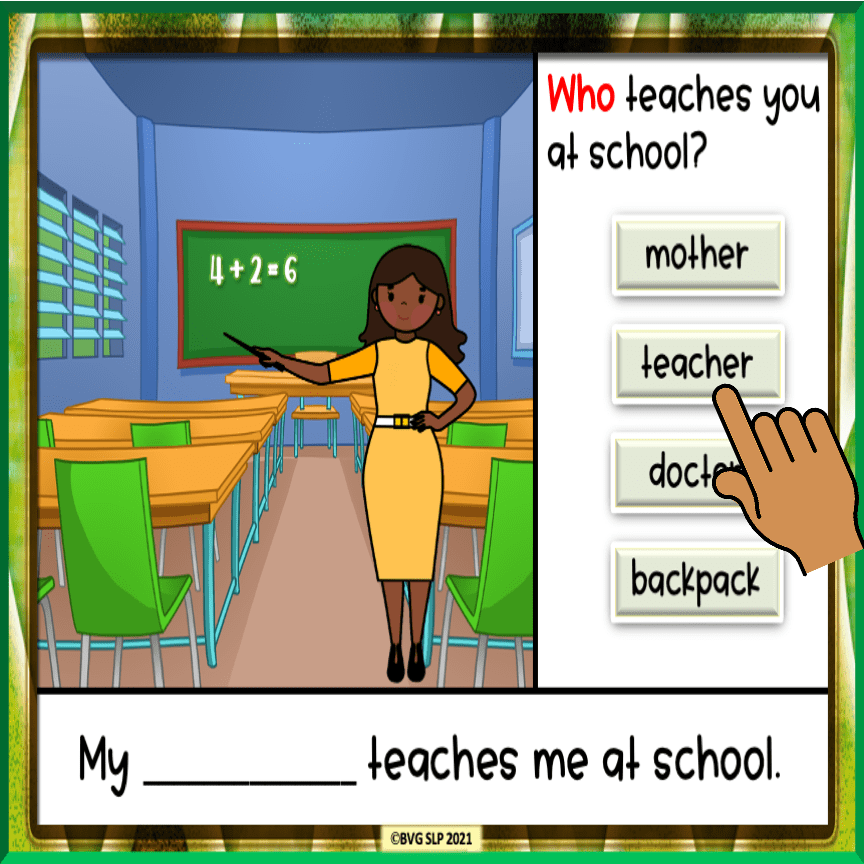 Additional preview of Animated WHO Questions for Google Slides