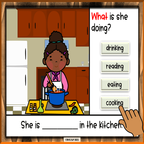 Preview of Animated WHAT Questions Boom Cards Edition