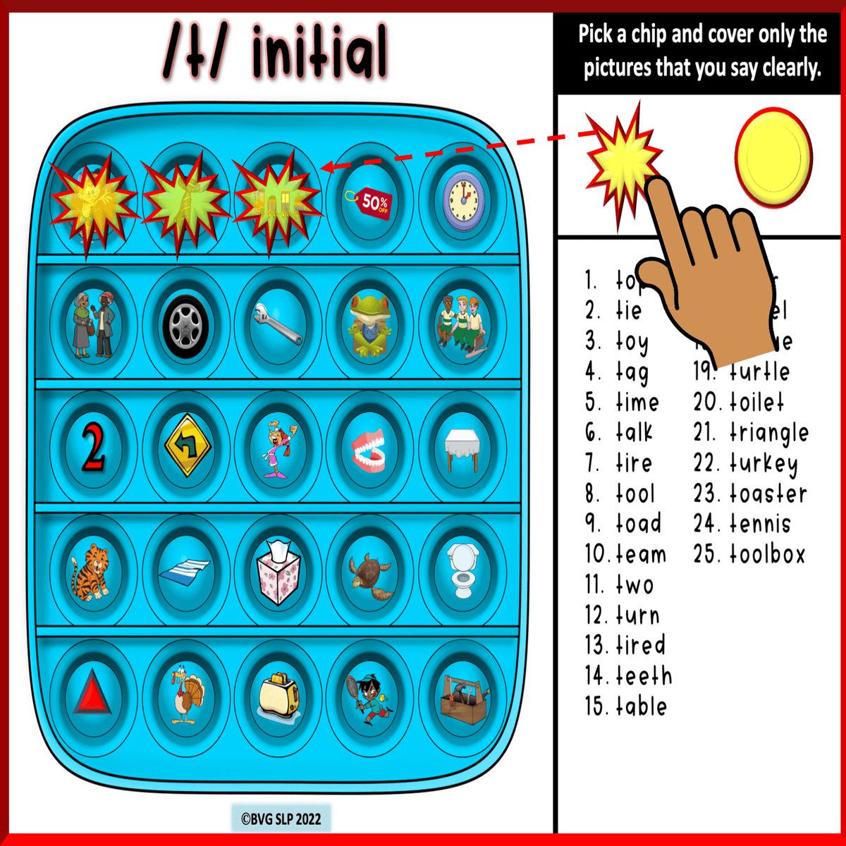 Articulation practice with a Pop It game