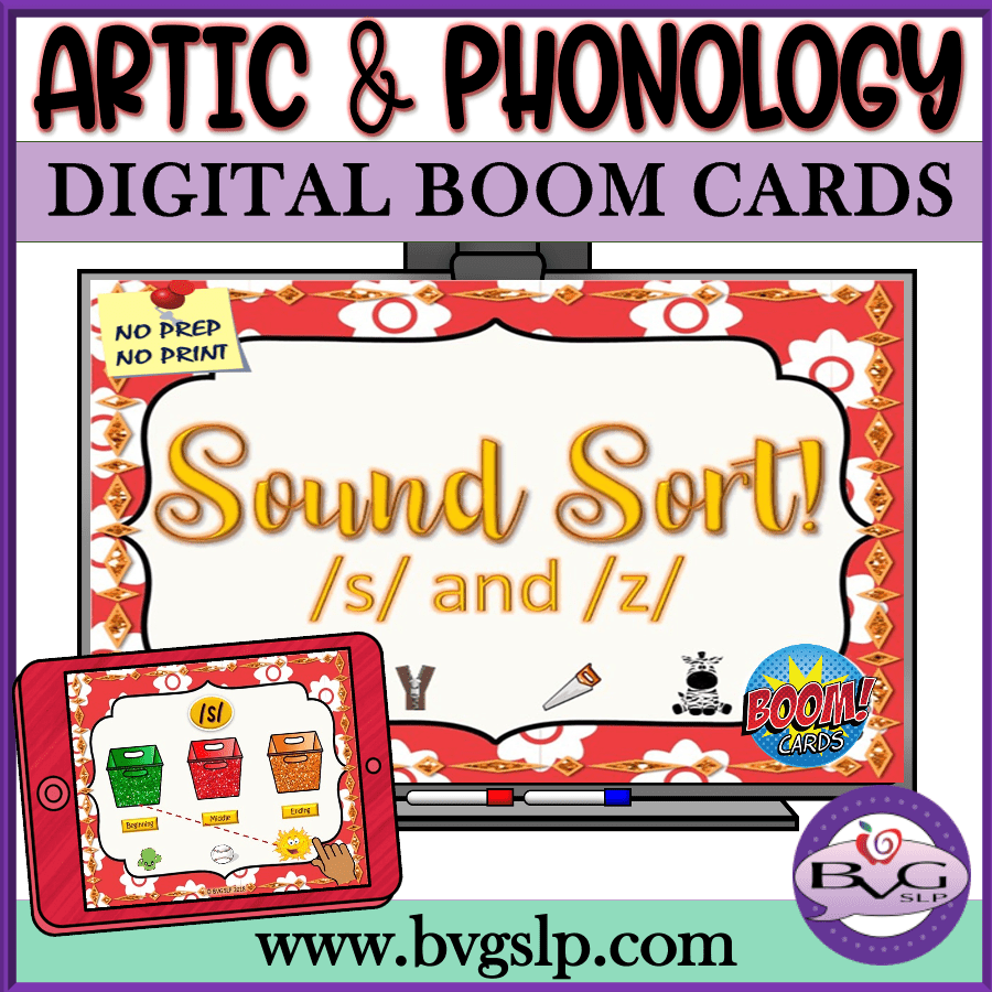 Artic and Phonology Sound Sort S and Z Boom Cards