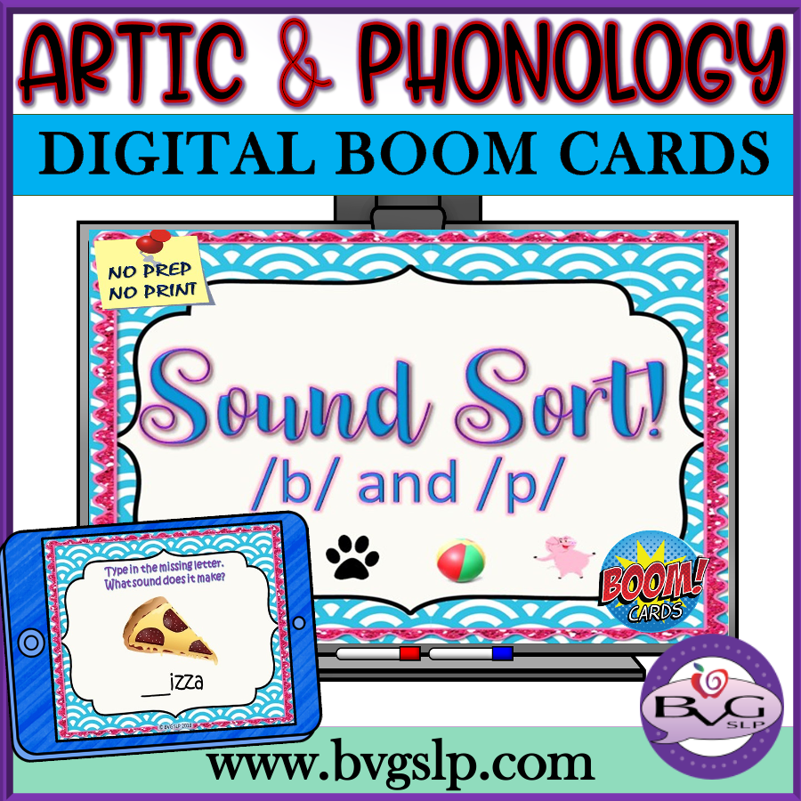 Sound Sort B and P BOOM CARDS