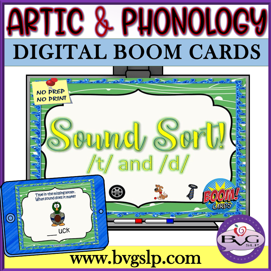 Sound Sort T and D Boom Cards