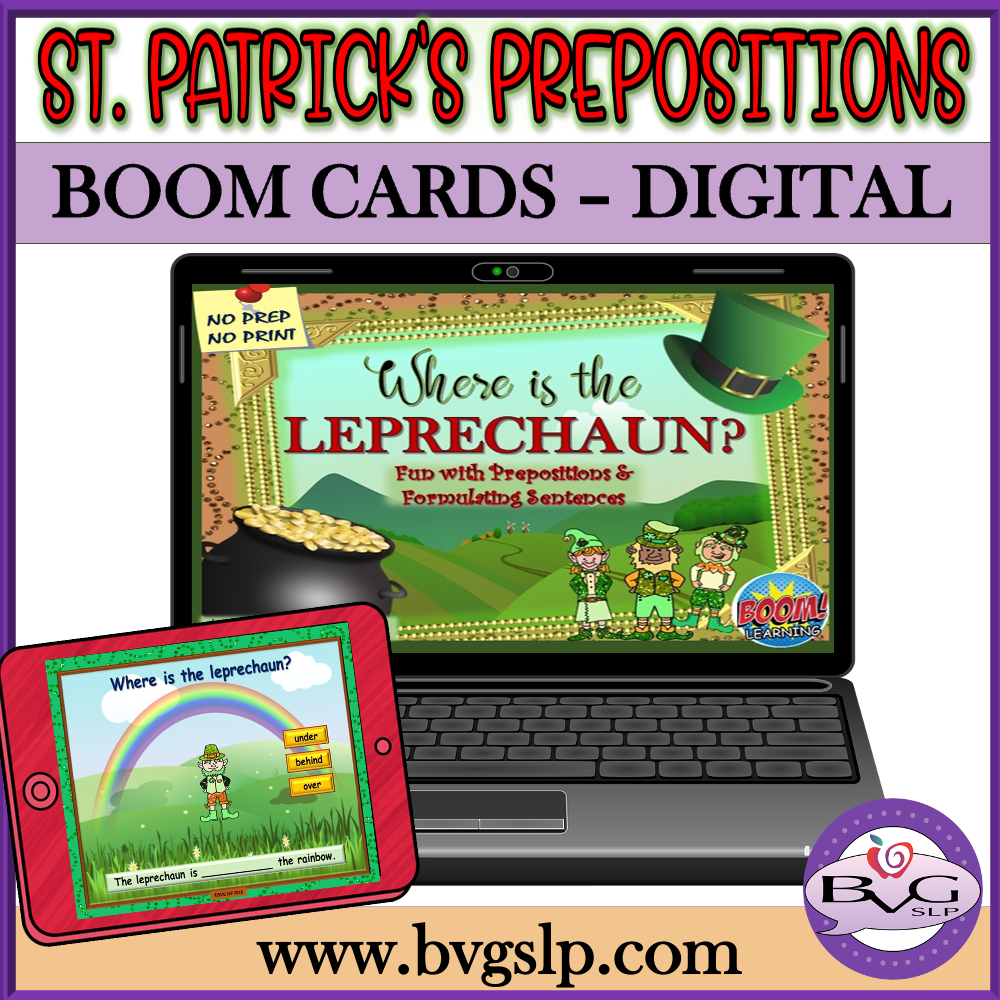 St Patricks Prepositions BOOM Cards