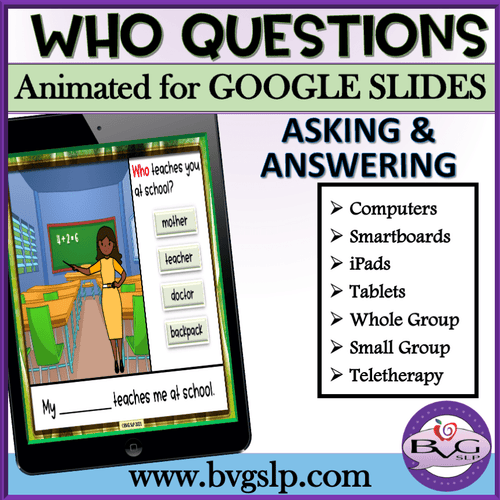 Animated WHO Questions for Google Slides
