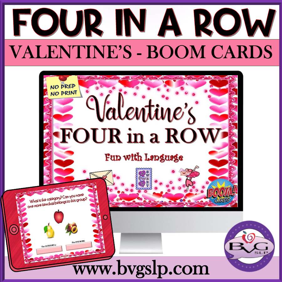 Valentines Four in a Row BOOM CARDS