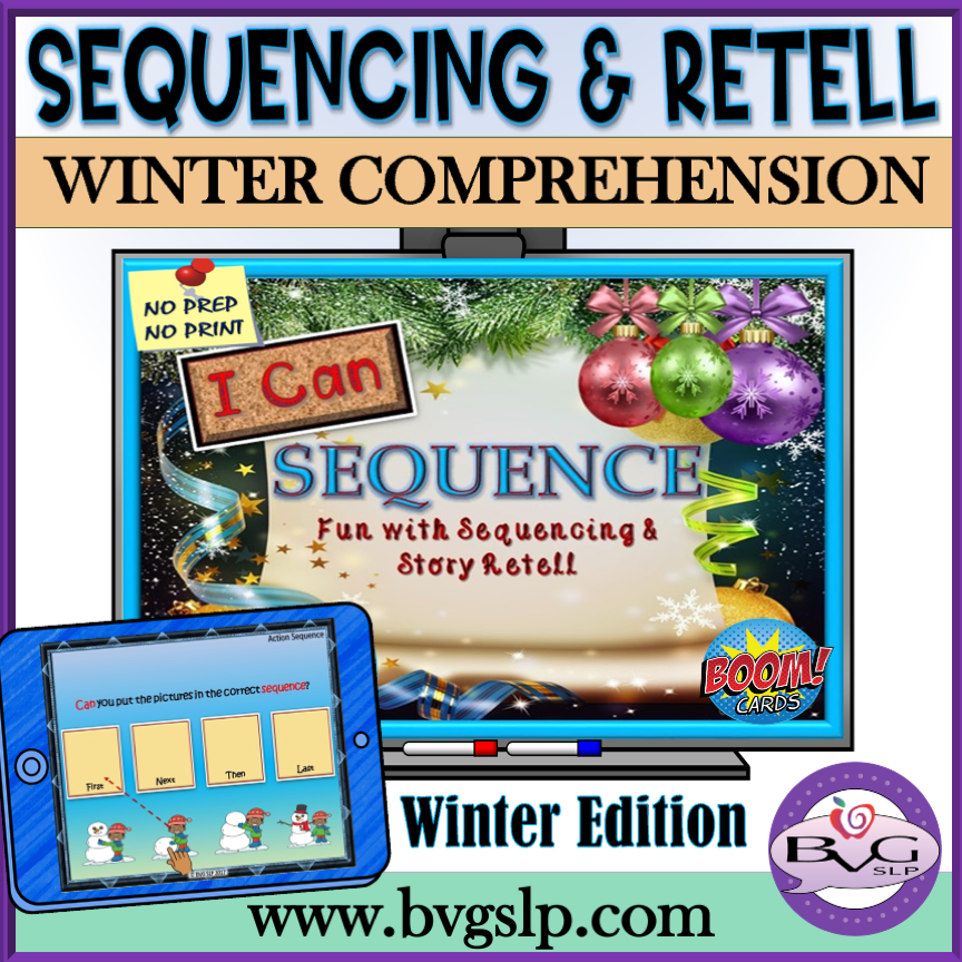 Winter Sequencing and Story Retell BOOM CARDS