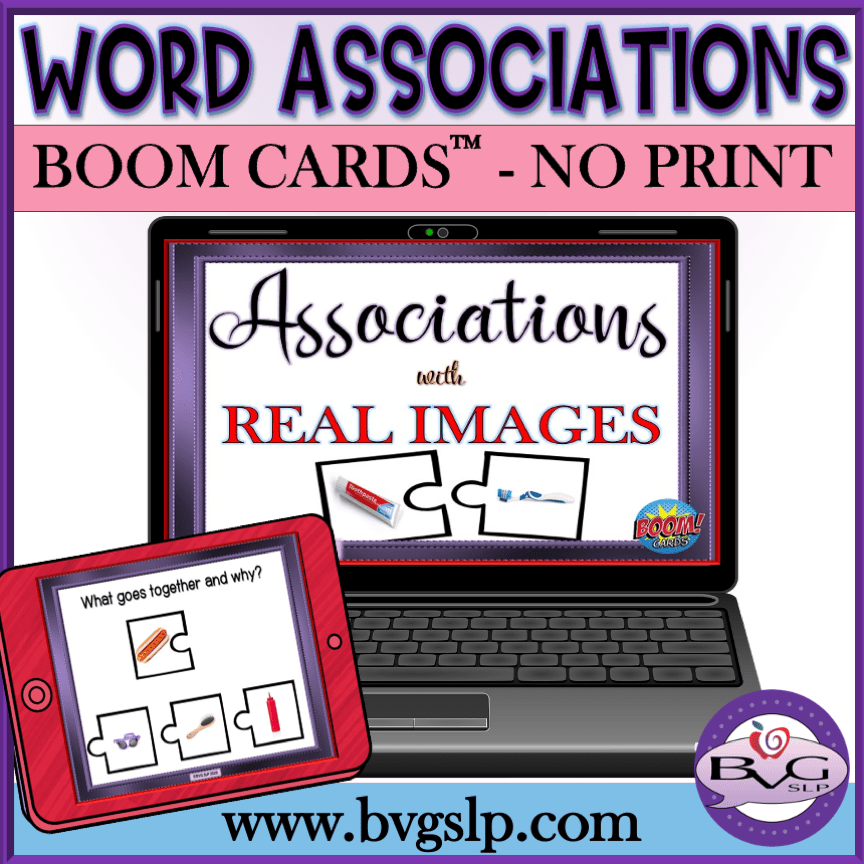Digital Word Associations Boom Cards