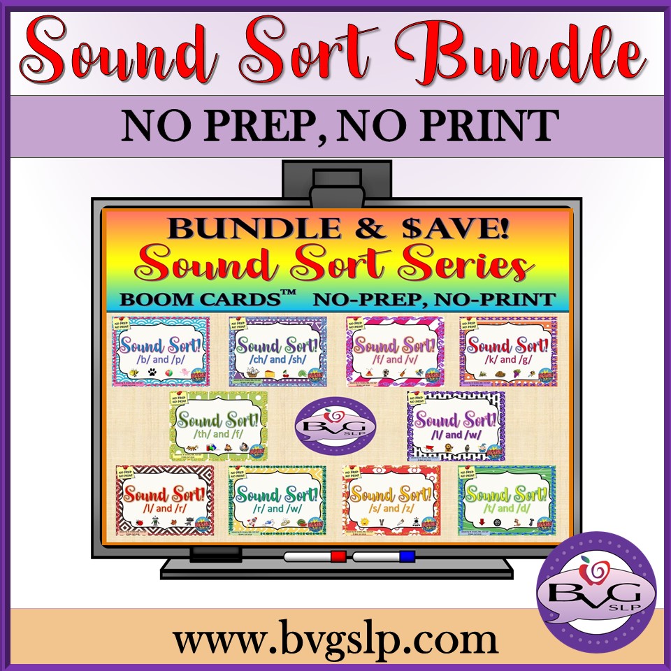 Sound Sort Bundle Boom Cards Bvgslp